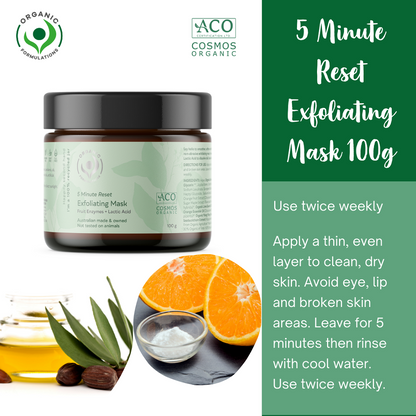 Organic Formulations 5 Minute Reset Exfoliating Mask 100g