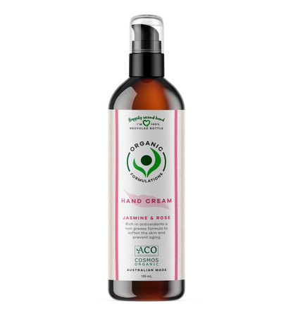 Organic Formulations Jasmine & Rose Hand Cream 125ml