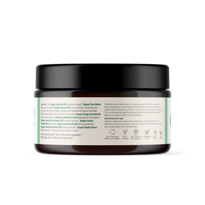 Organic Formulations Hydrating Body Exfoliant with Walnut and Sandalwood 200g