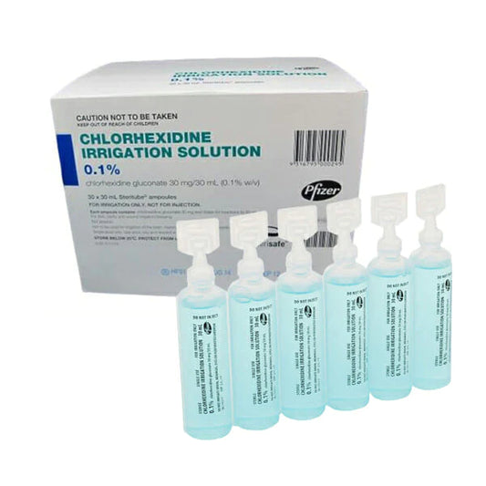 Baxter Chlorhexidine Irrigation Solution 0.1% 30Ml, Box 30