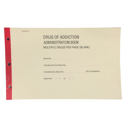 Blank Drug Of Addiction Register Book Multiple Drugs Each