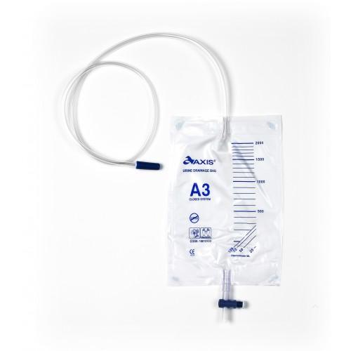 URIMAAX A3+ DRAINAGE BAG T-BAR DRAIN 2000ML 120CM NON STERILE EACH