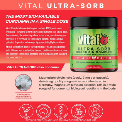 Vital Plant Based Ultra-Sorb Curcumin Complex 30 Vegecaps