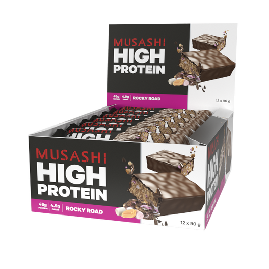 Musashi High Protein 12 x 90g Bars P45 Low Carb Advanced Protein Blend