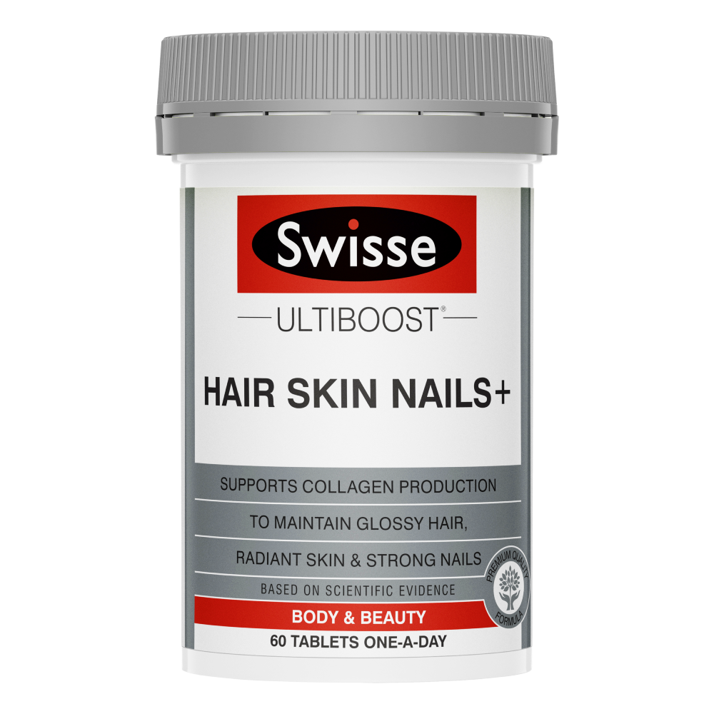 2XSwisse Ultiboost Hair Skin Nails+ 60 Tablets Supports Collagen Production Beauty