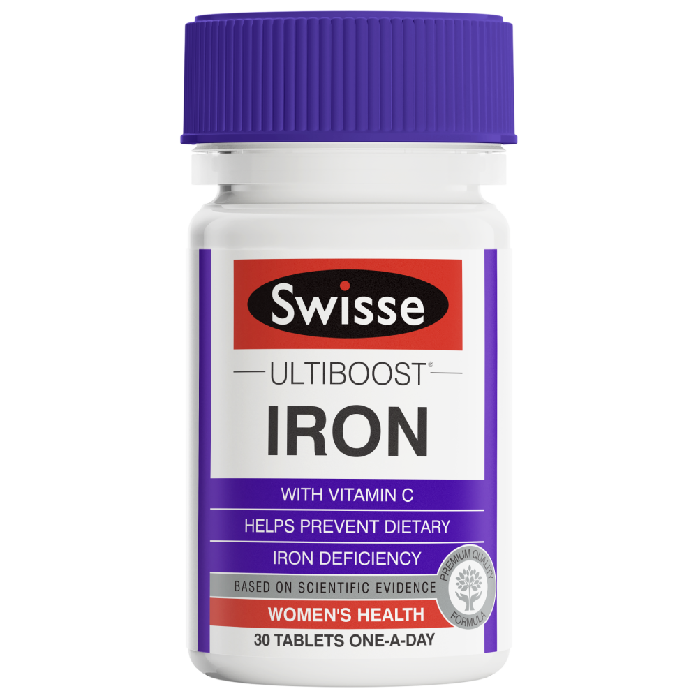 2XSwisse Ultiboost Iron 30 Tablets with Vitamin C Spirulina Fatigue Women's Health