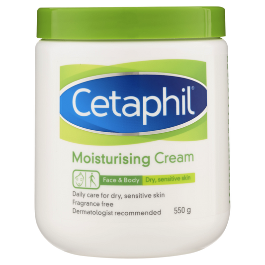 Cetaphil Moisturising Cream 550g Sensitive Skin Lanolin Paraben Fragrance Free