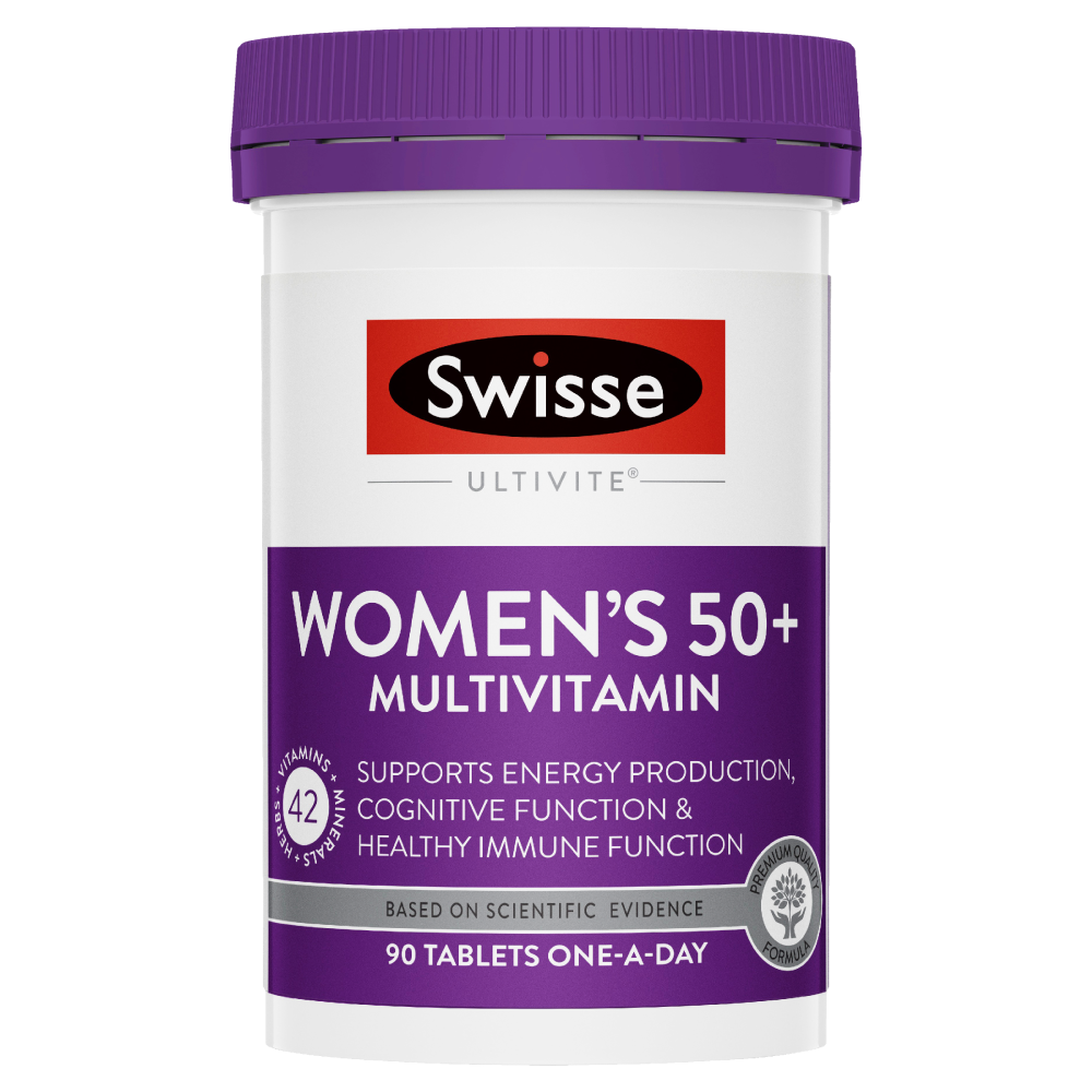 2X Swisse Ultivite Women's 50+ Multivitamin 90 Tablets Supports Energy Production